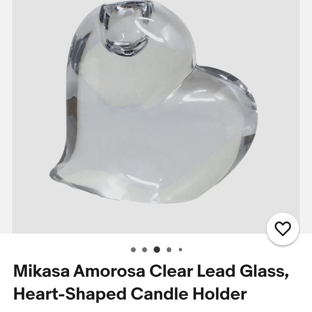 Mikasa Amorosa Clear Glass Heart Candle Holder